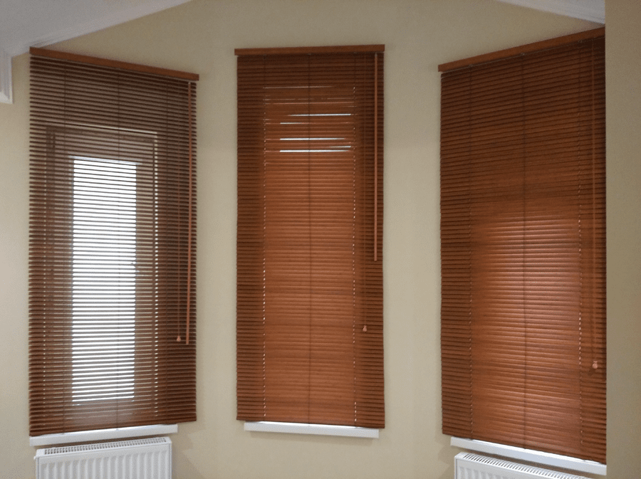 Деревянные жалюзи 25 мм, «Бамбук Вишня»