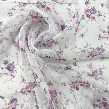 Тюль Вуаль Розы сиреневые